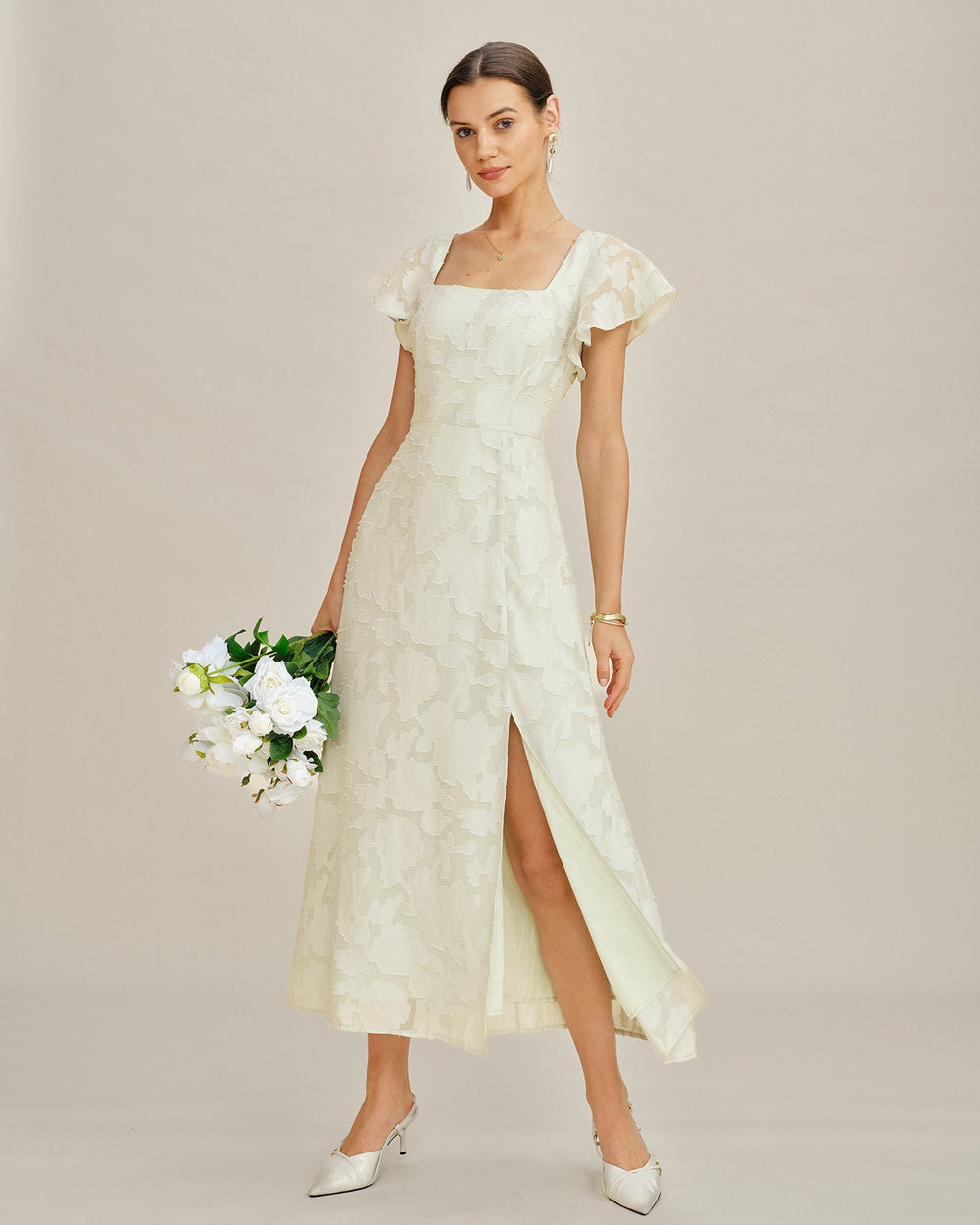 Vestido Luciana | Elegancia en Jacquard Tono Negro