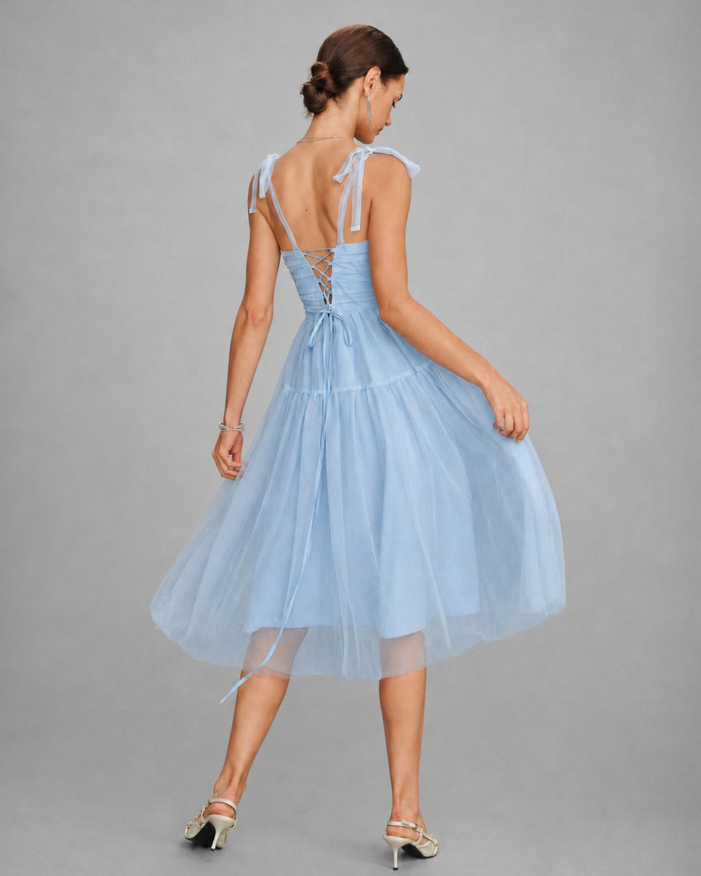 Vestido Julieta | Elegancia en Malla Tono Azul