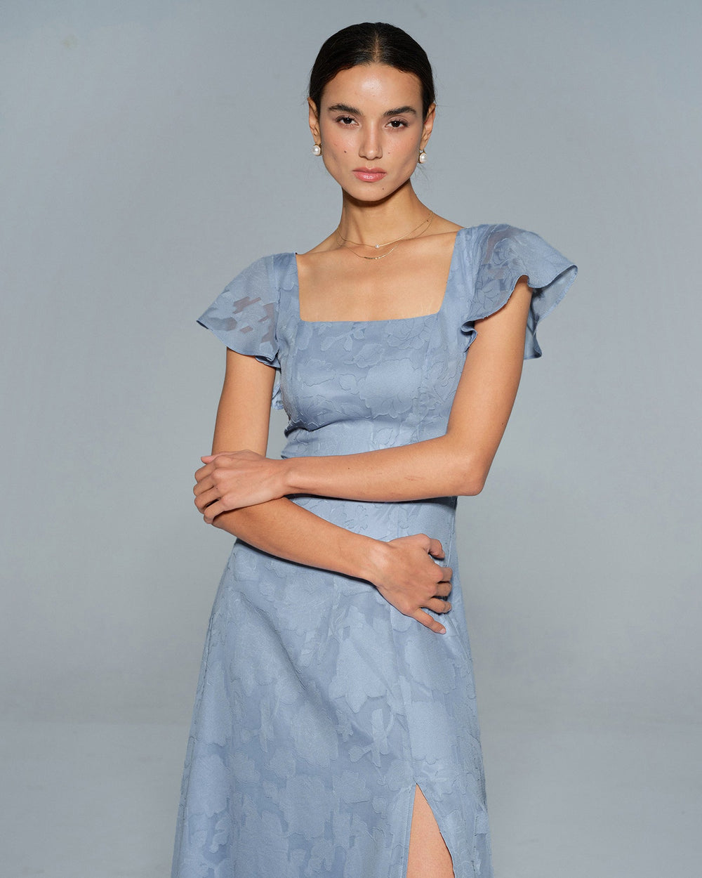 Vestido Emilia | Elegancia en Satén Tono Azul