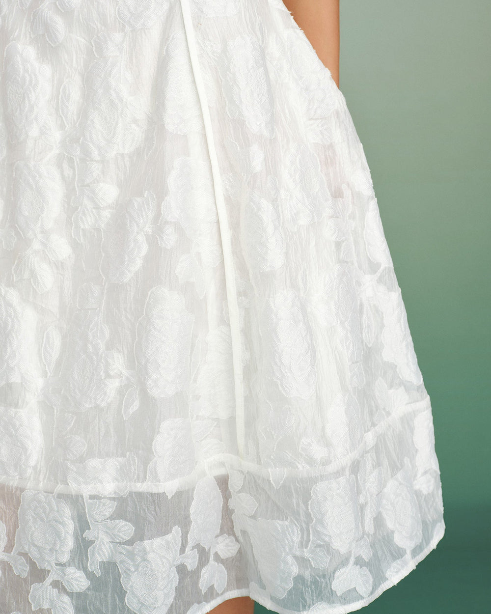 Vestido Sofía | Elegancia en Jacquard Tono Blanco