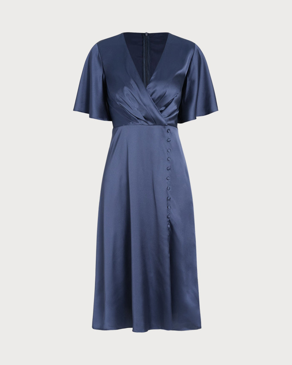 Vestido Alessia | Elegancia en Satén Tono Azul marino