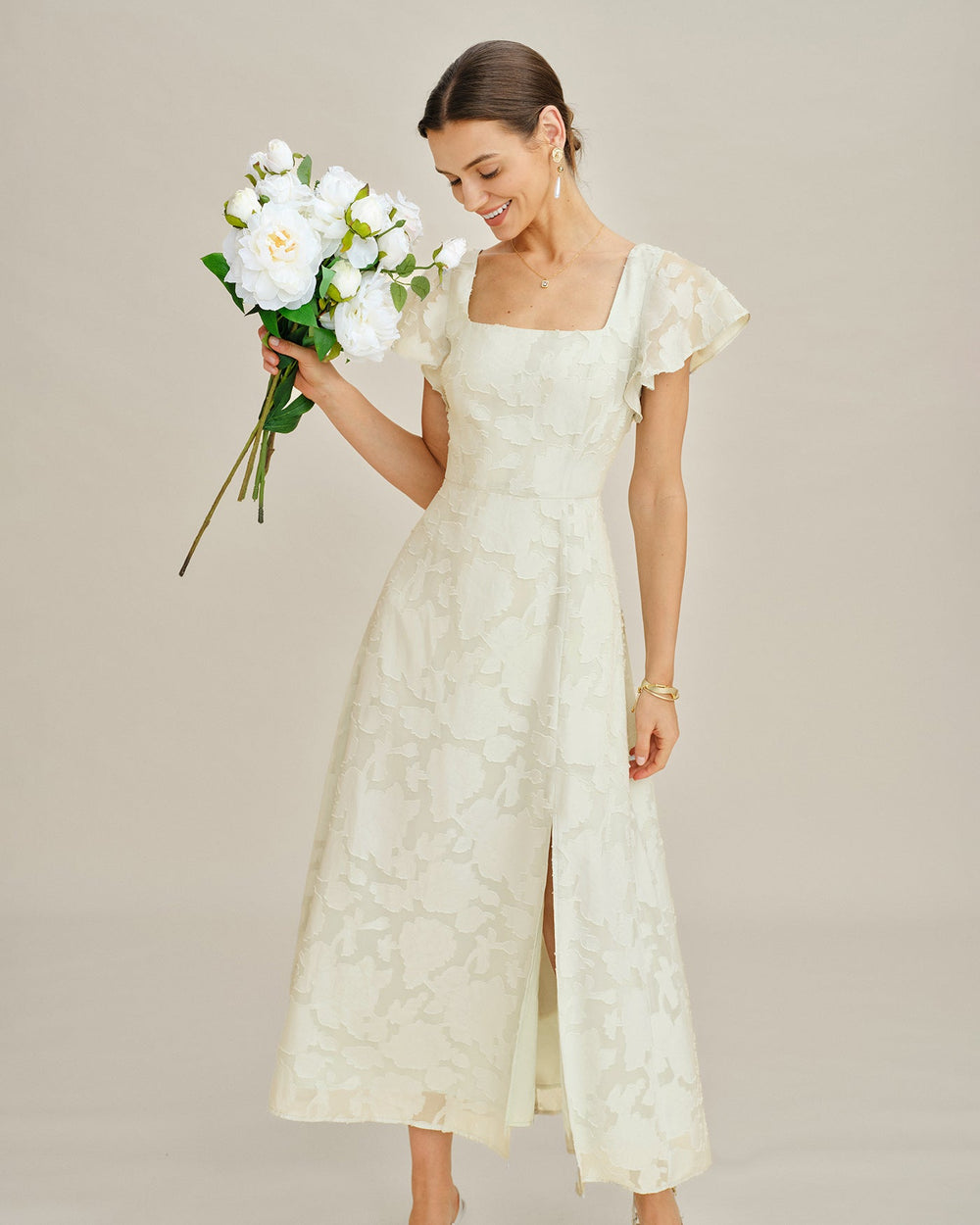 Vestido Luciana | Elegancia en Jacquard Tono Negro