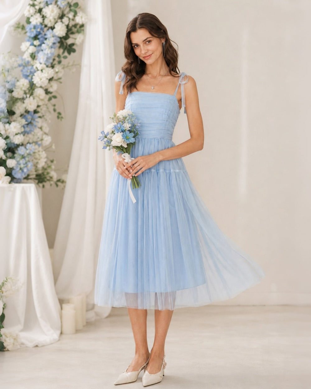 Vestido Julieta | Elegancia en Malla Tono Azul