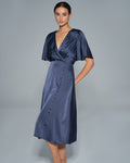 Vestido Alessia | Elegancia en Satén Tono Azul marino