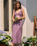 Vestido Leonora | Elegancia en Satén Tono Morado