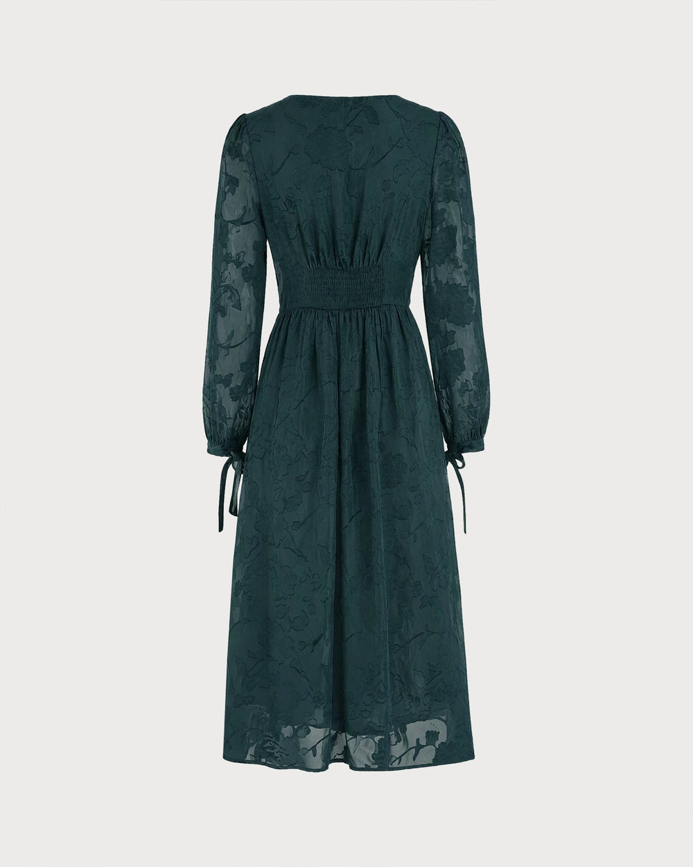 Vestido Renata | Elegancia en Jacquard Tono Verde