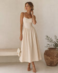 Vestido Antonella | Elegancia en Gasa Tono Durazno