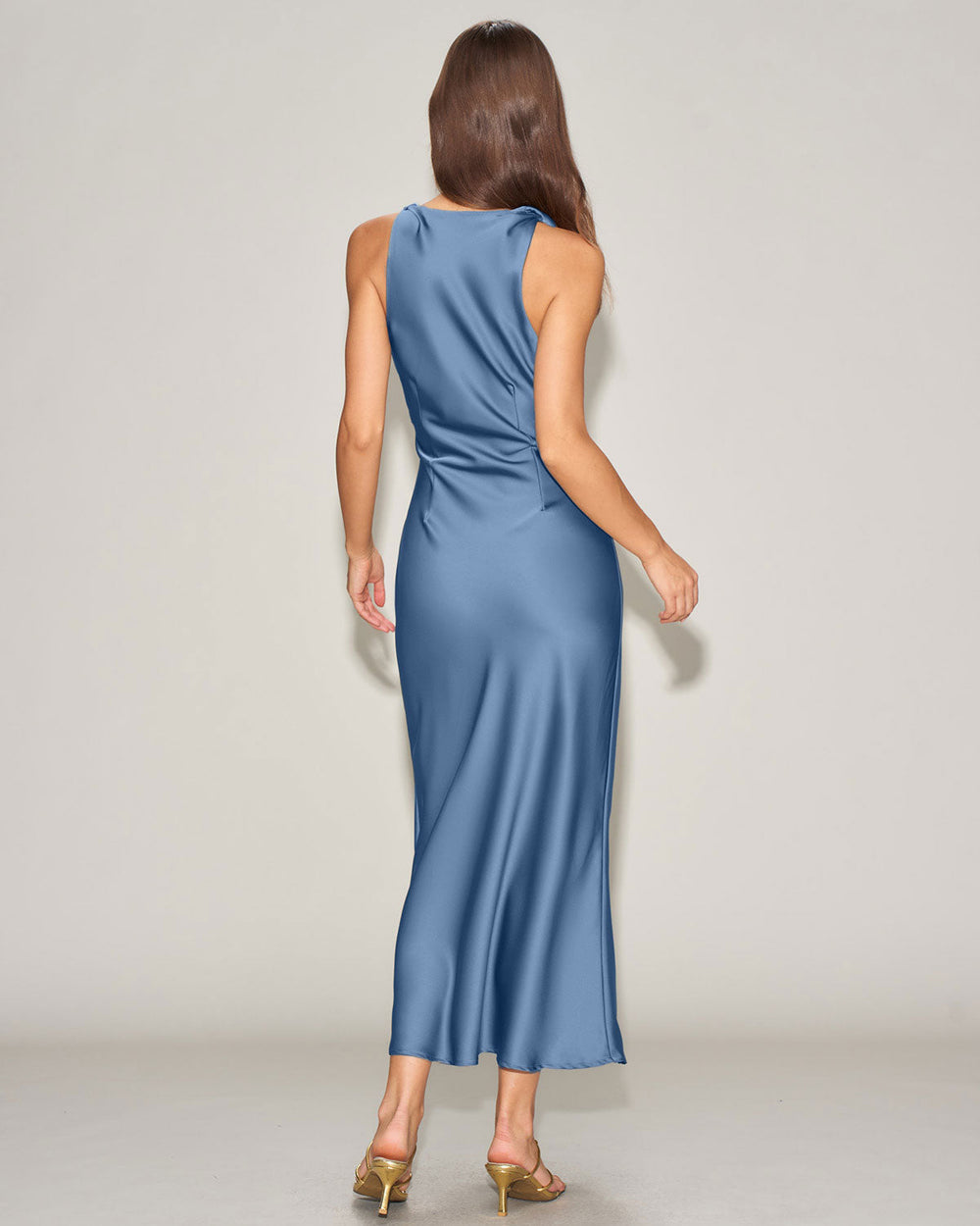 Vestido Ginevra | Elegancia en Satén Tono Azul