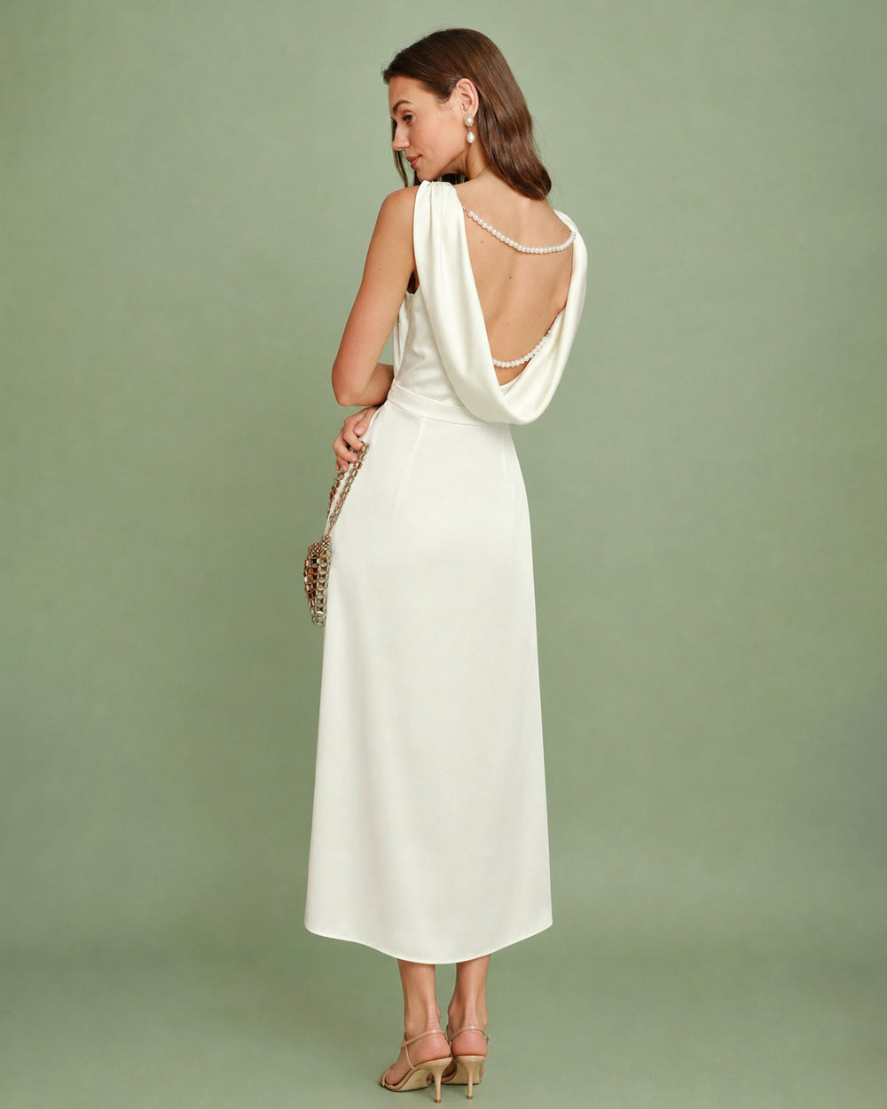 Vestido Ariadna | Elegancia en Satén Tono Durazno