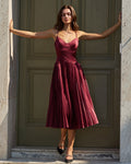 Vestido Miranda | Elegancia en Satén Tono Vino