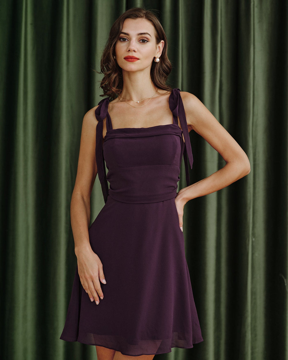 Vestido Olivia | Elegancia en Gasa Tono Morado