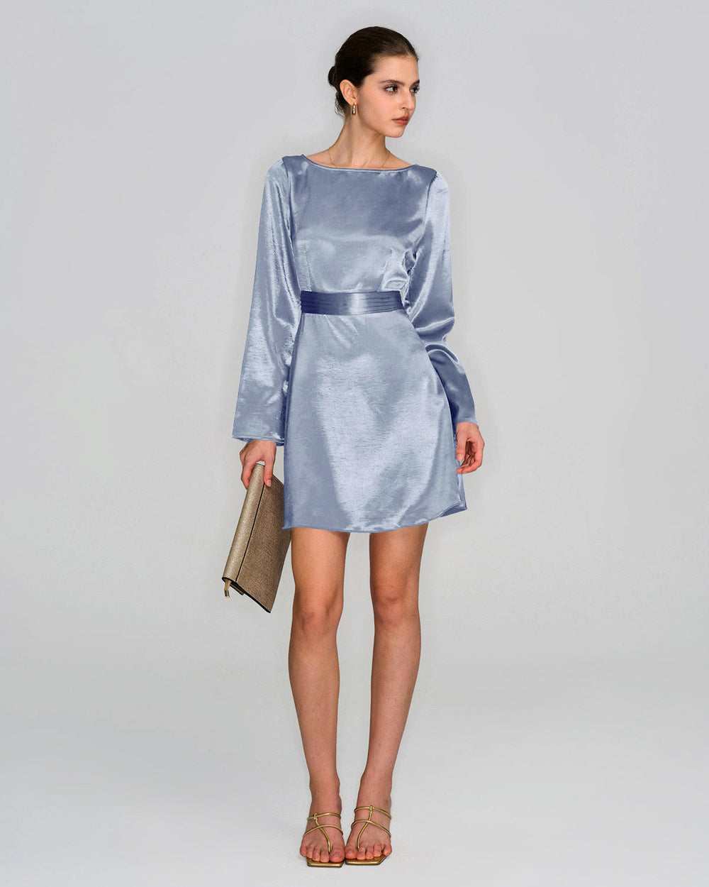 Vestido Serena | Elegancia en Satén Tono Azul