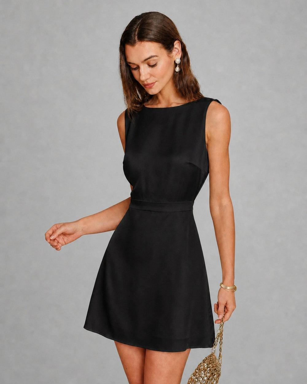 Vestido Miranda | Elegancia en Satén Tono Negro