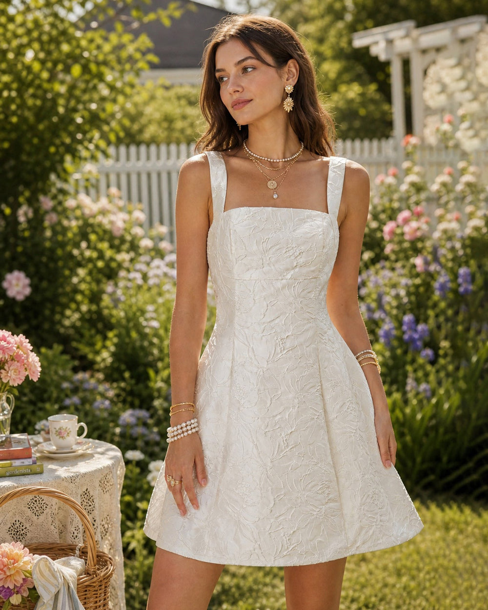 Vestido Caridad | Silueta Tubo con Escote cuadrado en Tono Blanco