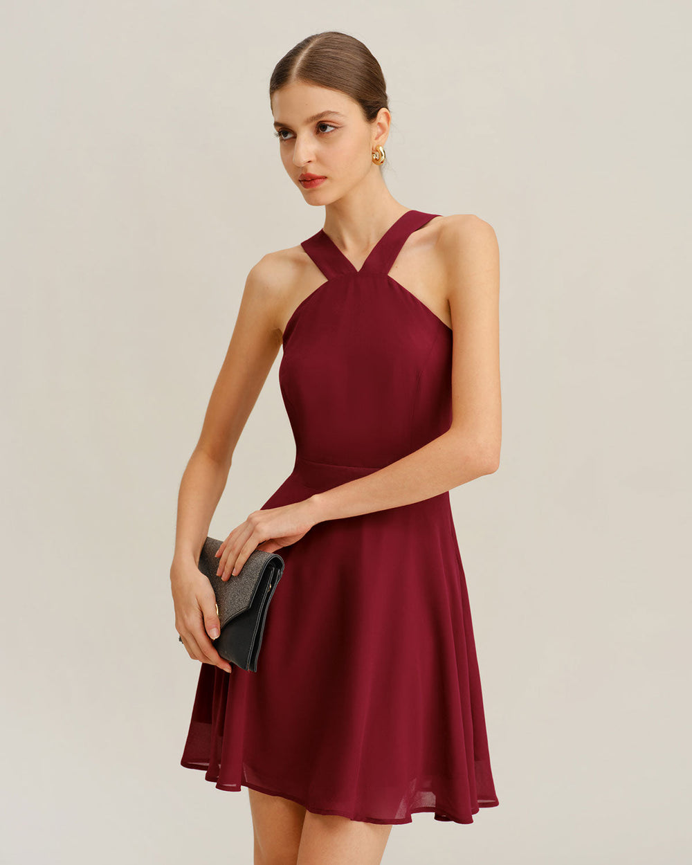 Vestido Victoria | Elegancia en Gasa Tono Vino