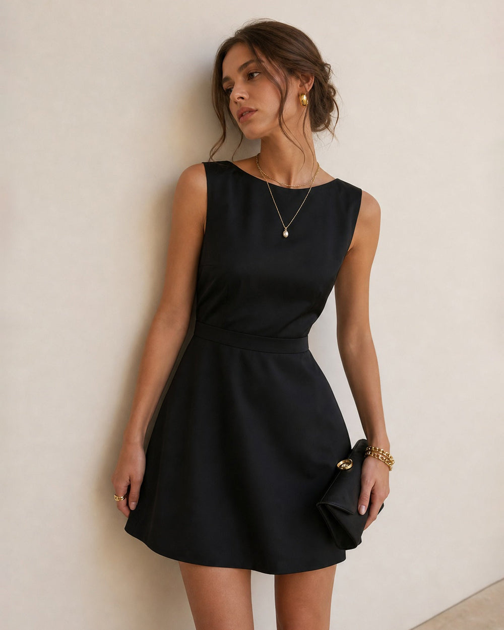 Vestido Miranda | Elegancia en Satén Tono Negro
