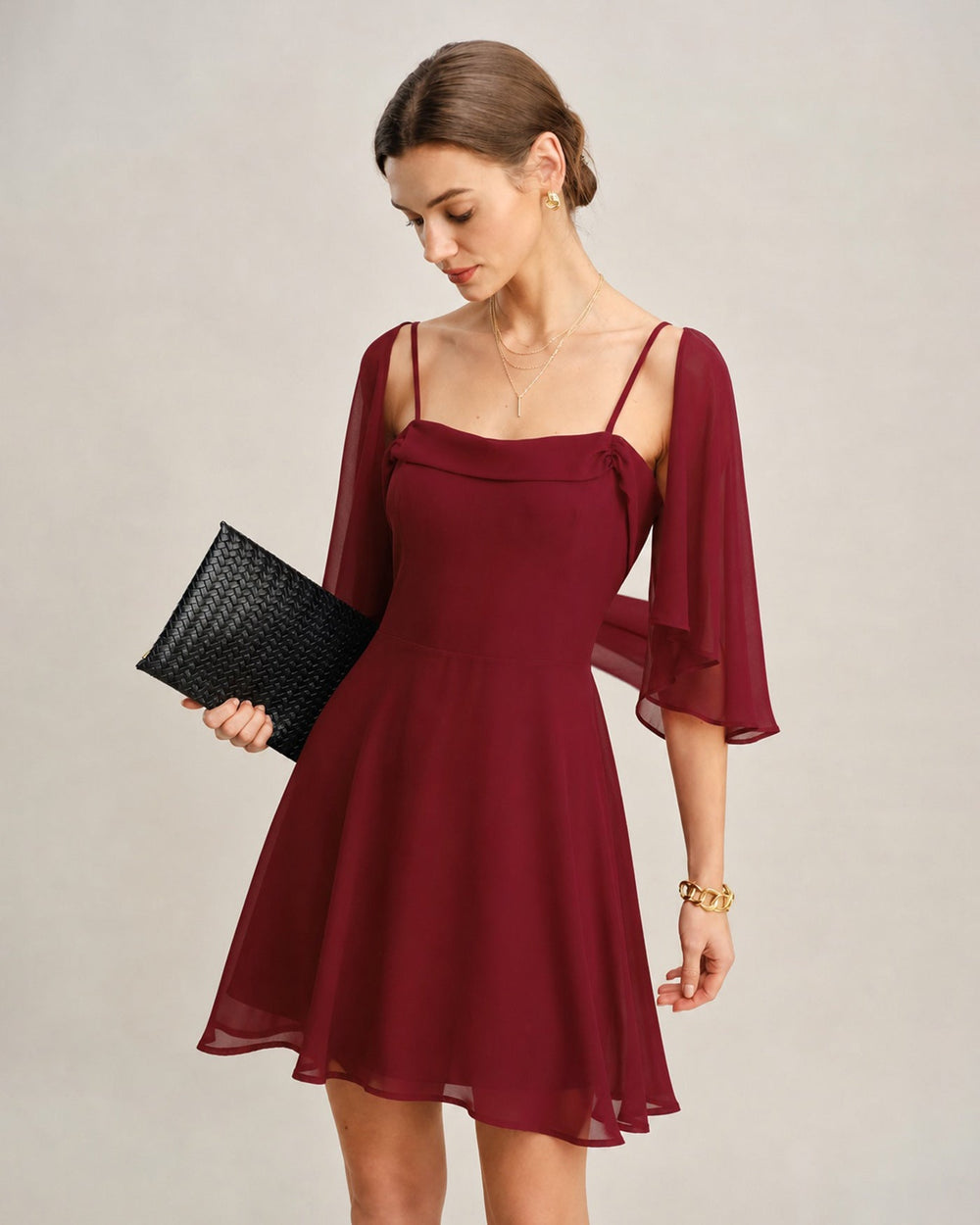 Vestido Isabella | Elegancia en Gasa Tono Rojo