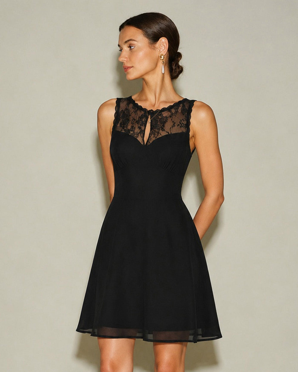 Vestido Luciana | Elegancia en Encaje Tono Negro