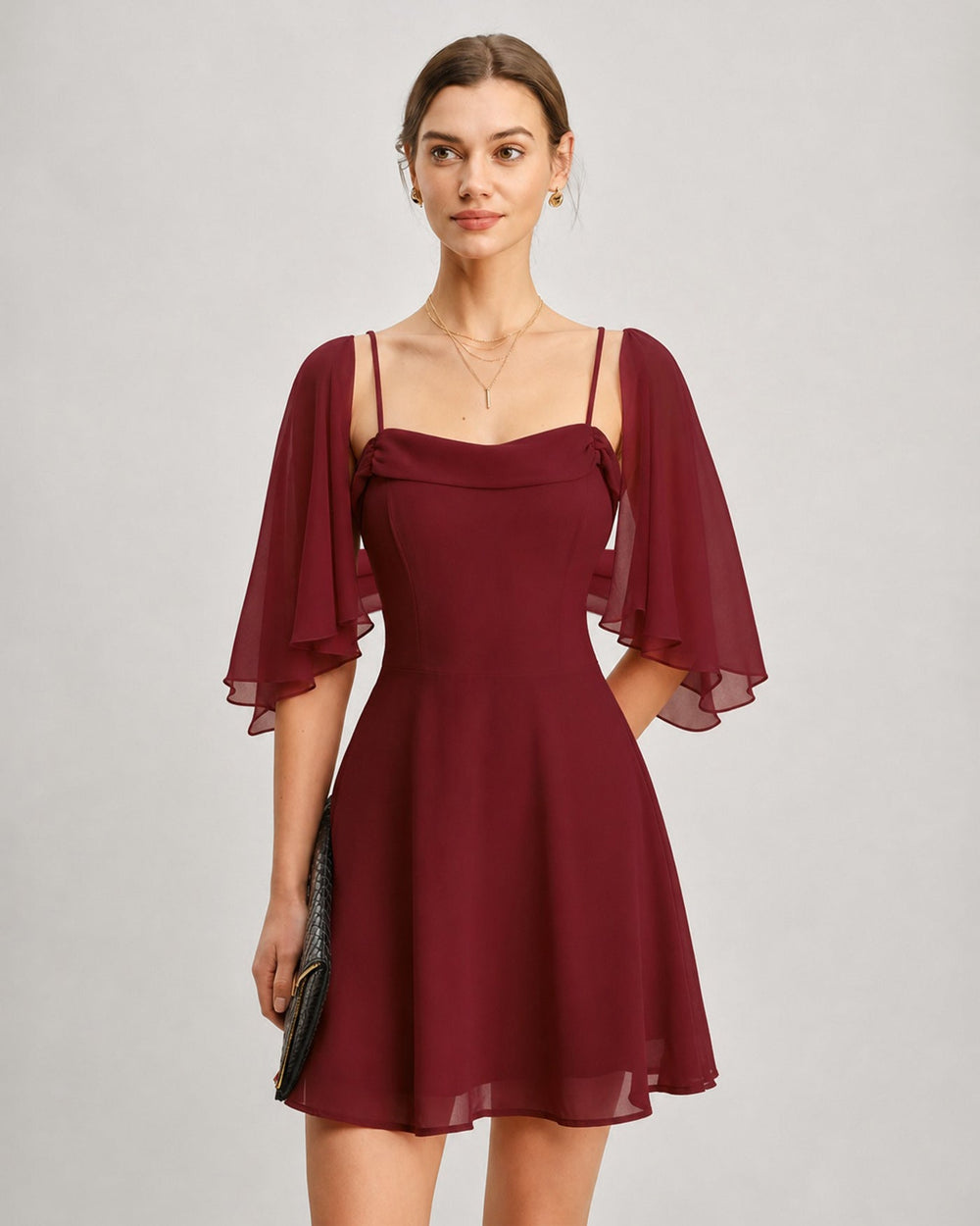 Vestido Isabella | Elegancia en Gasa Tono Rojo