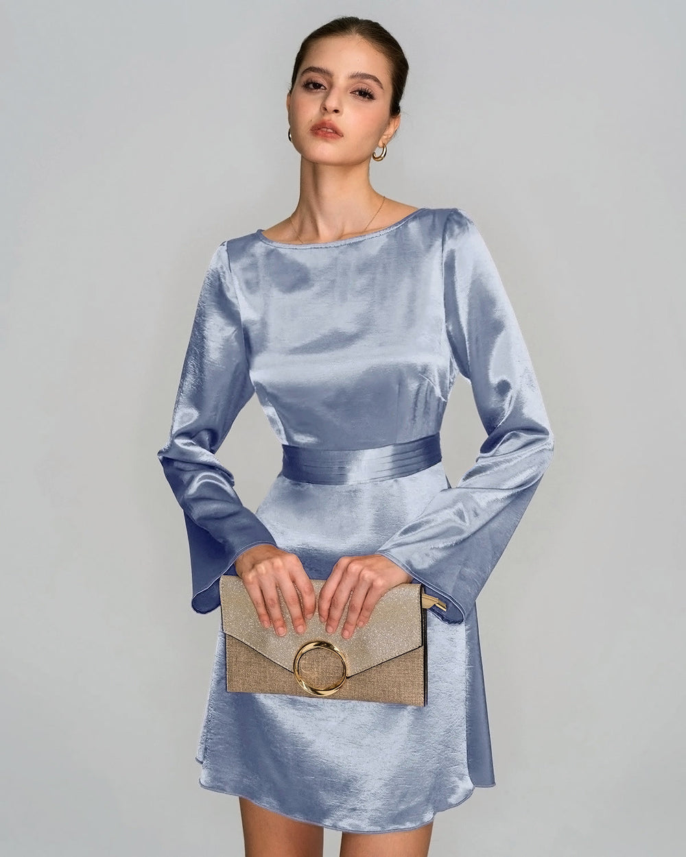 Vestido Serena | Elegancia en Satén Tono Azul