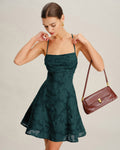 Vestido Serena | Elegancia en Jacquard Tono Verde