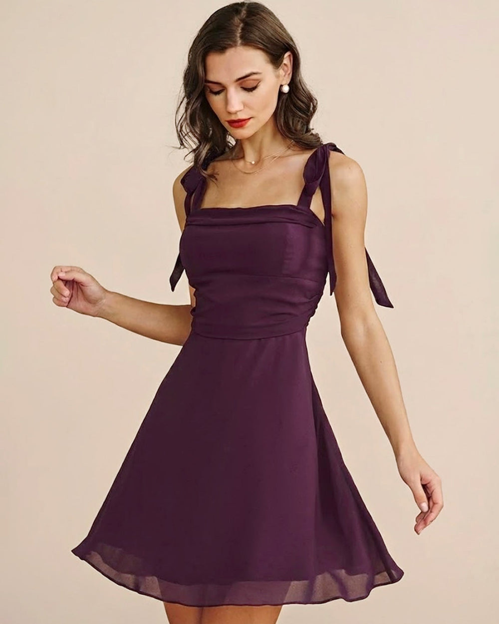 Vestido Olivia | Elegancia en Gasa Tono Morado