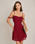Vestido Serena | Elegancia en Gasa Tono Rojo