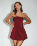 Vestido Ginevra | Elegancia en Satén Tono Rojo