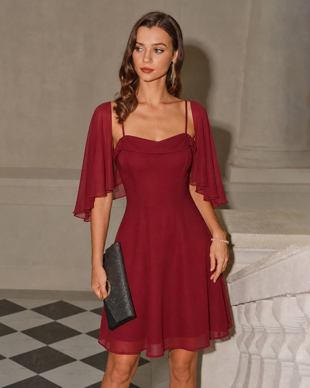 Vestido Isabella | Elegancia en Gasa Tono Rojo