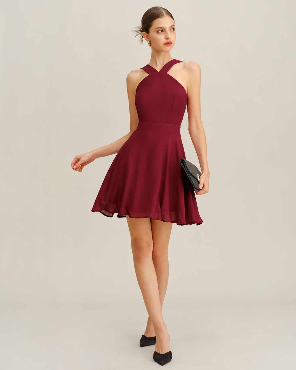 Vestido Victoria | Elegancia en Gasa Tono Vino