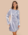 Vestido Leonora | Elegancia en Satén Tono Azul