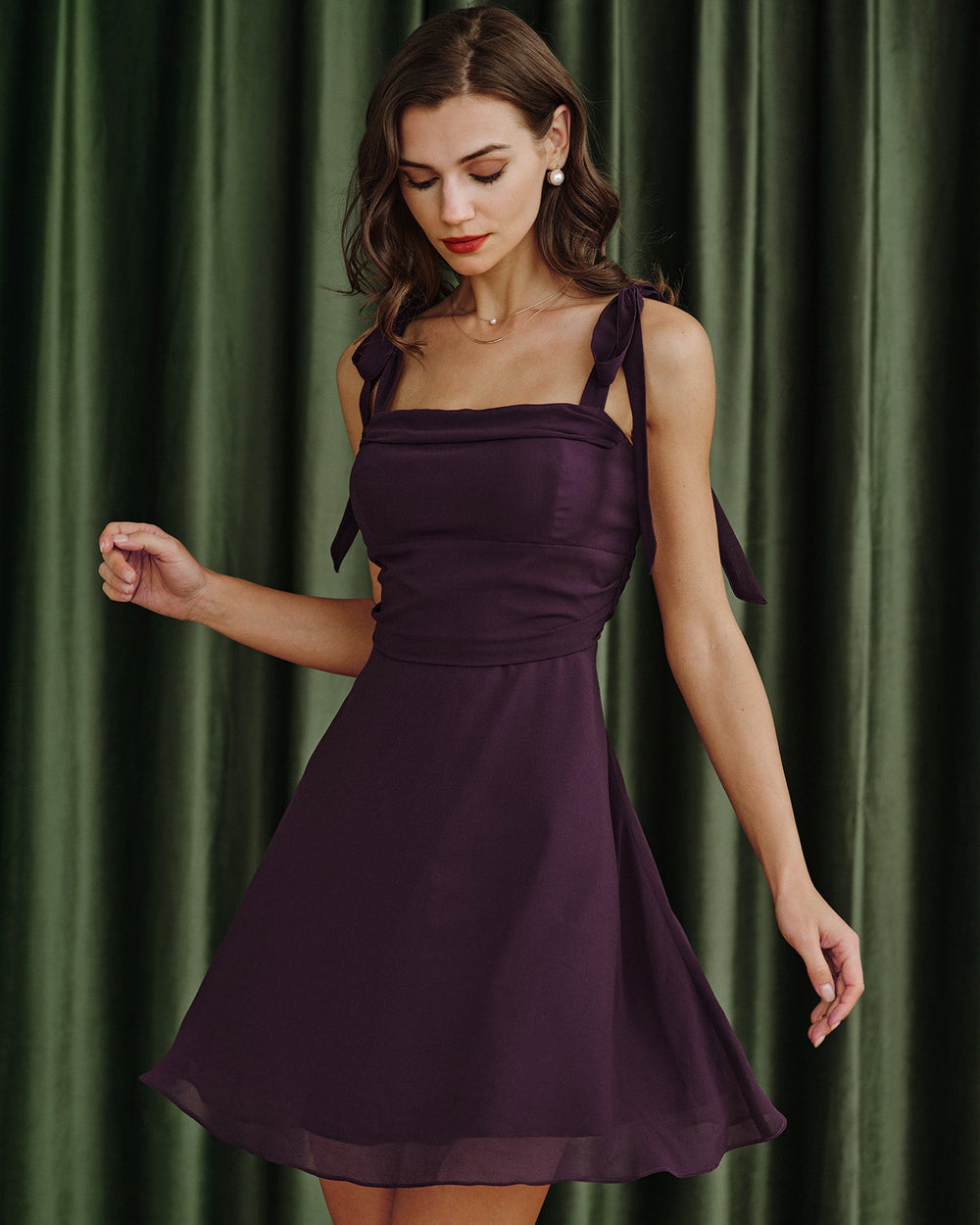 Vestido Olivia | Elegancia en Gasa Tono Morado