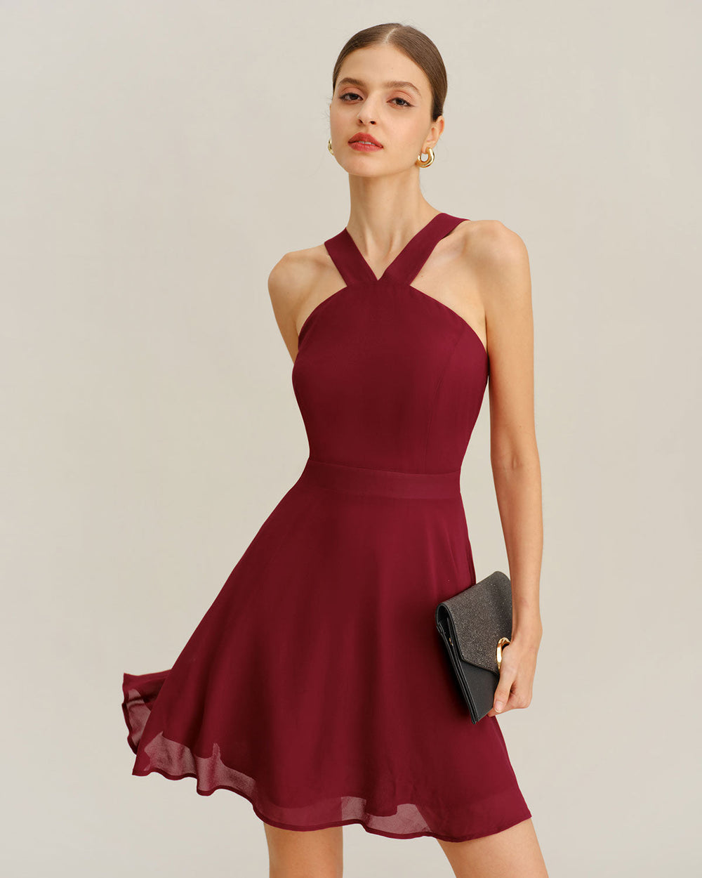 Vestido Victoria | Elegancia en Gasa Tono Vino