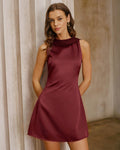Vestido Olivia | Elegancia en Satén Tono Vino