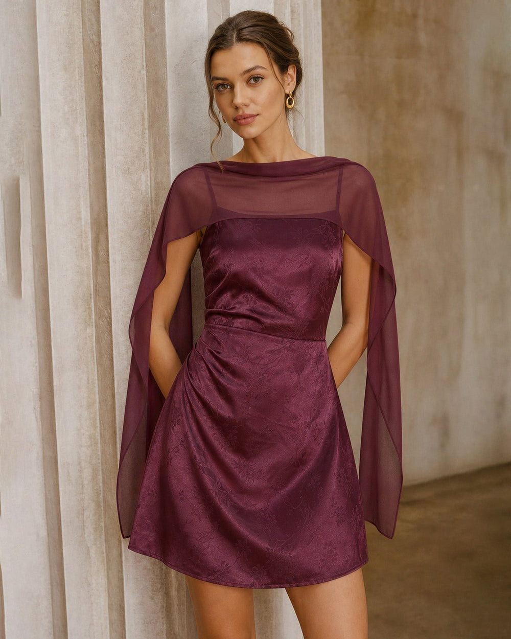 Vestido Florencia | Elegancia en Jacquard Tono Rojo