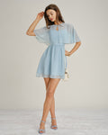 Vestido Regina | Elegancia en Gasa Tono Azul