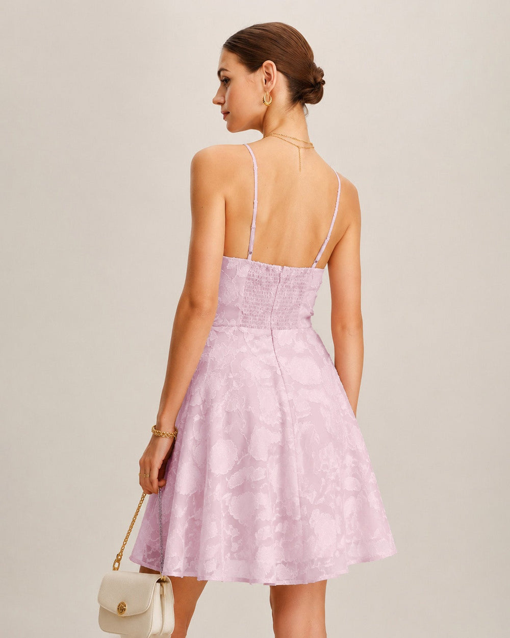 Vestido Valeria | Elegancia en Jacquard Tono Rosa