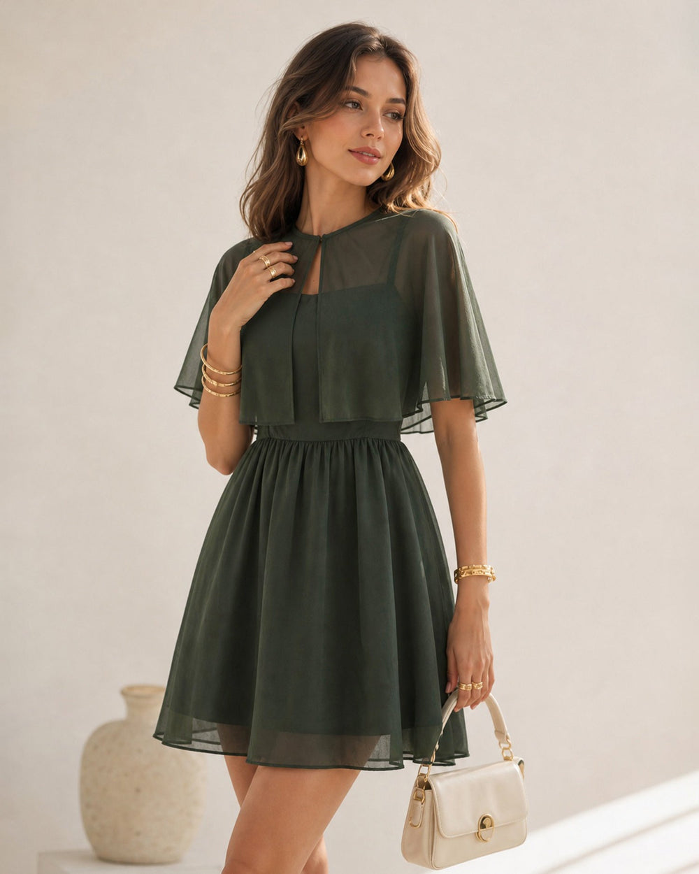 Vestido Chiara | Elegancia en Gasa Tono Negro