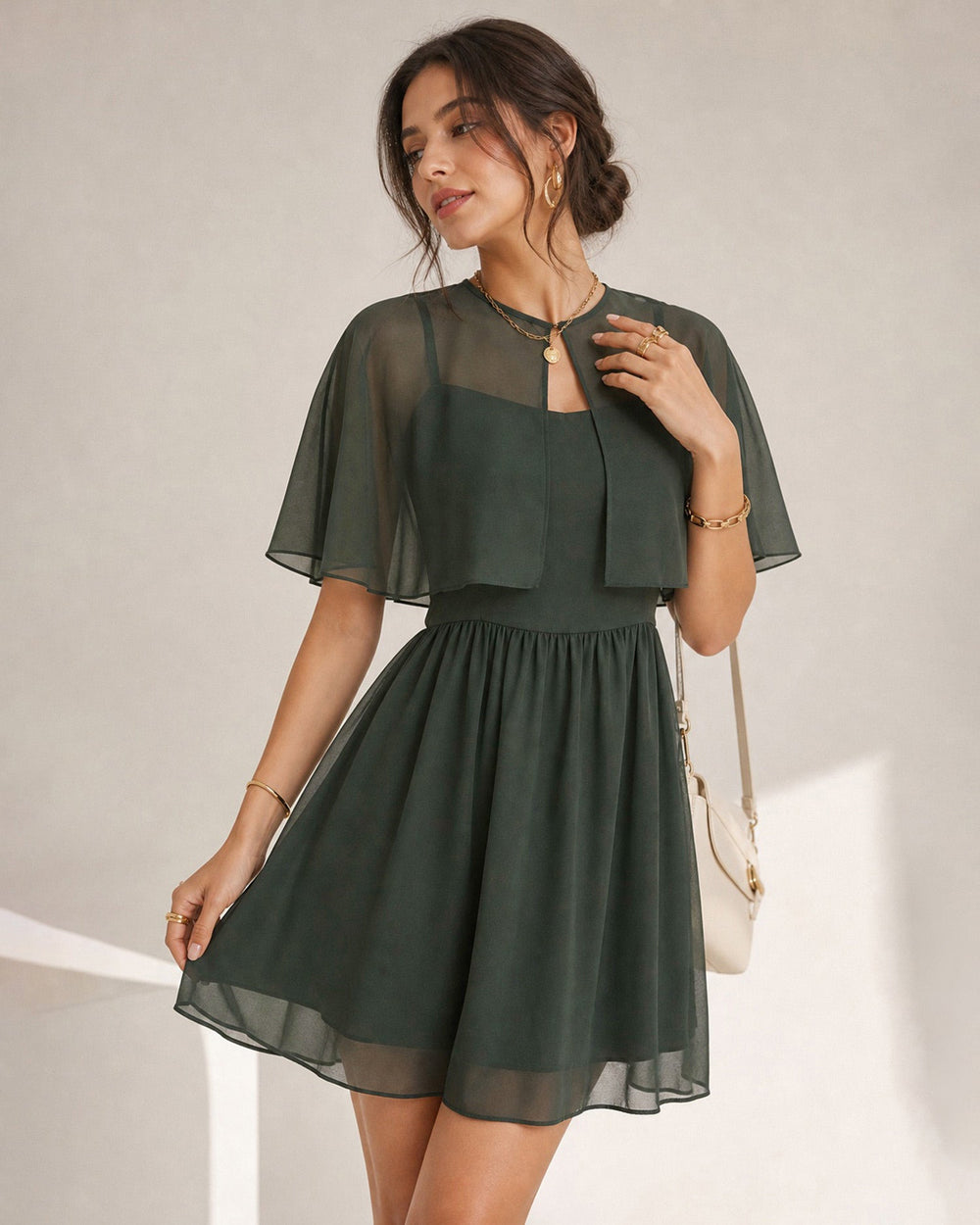 Vestido Chiara | Elegancia en Gasa Tono Negro
