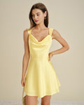 Vestido Chiara | Elegancia en Satén Tono Amarillo